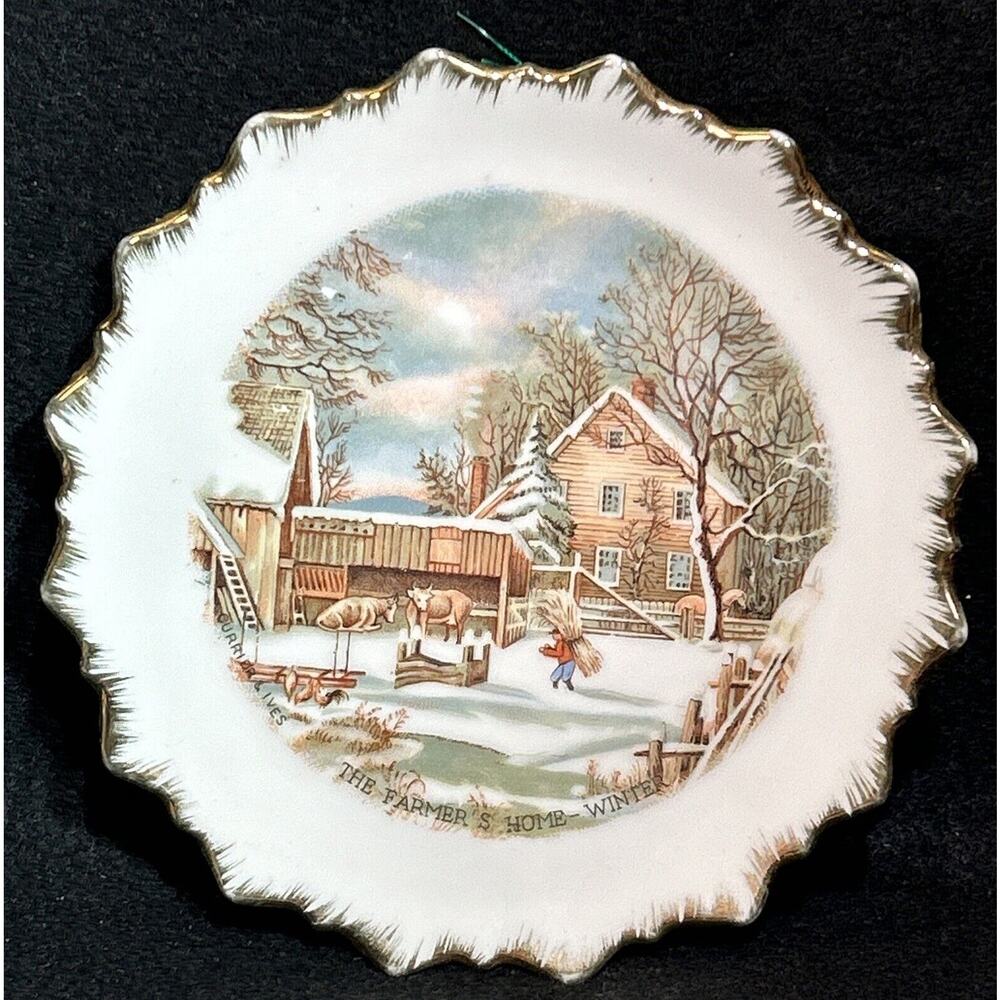Nevco Decorative Wall Plate Japan The Farmers Home Winter Currier & Ives (?)